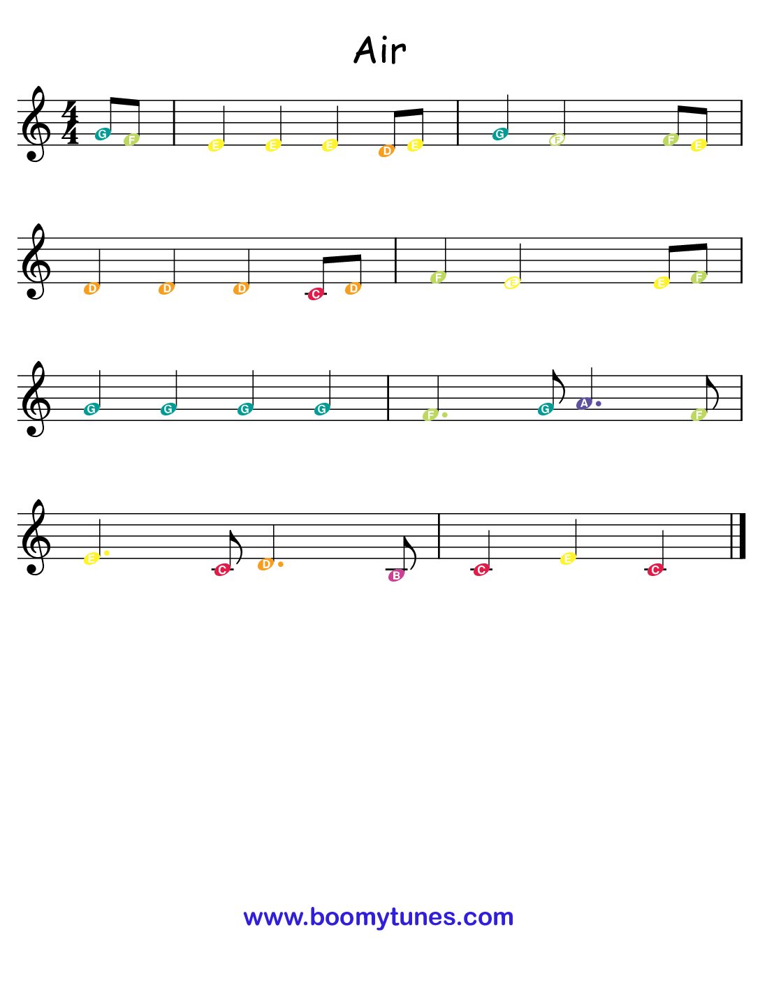 Air – SHEET MUSIC