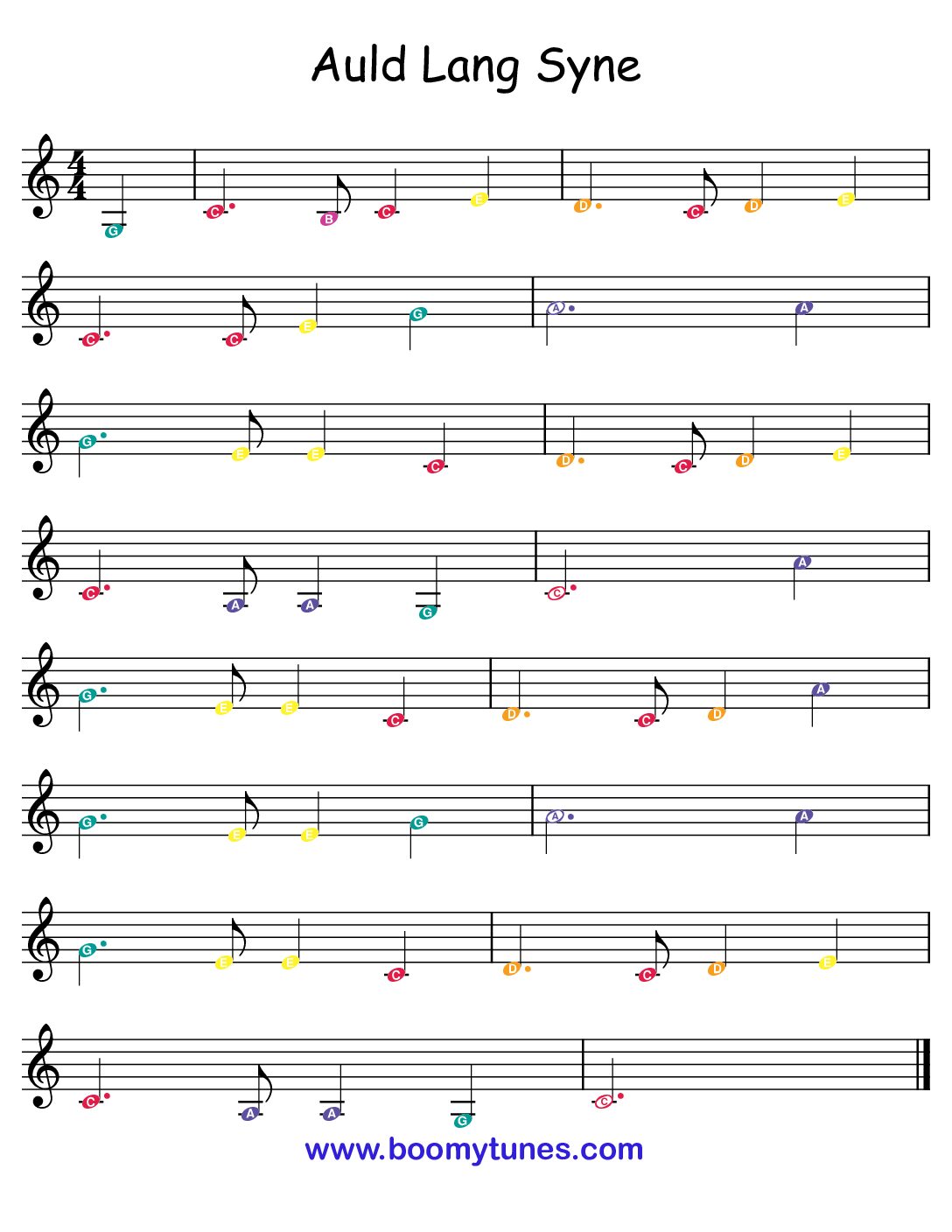 Auld Lang Syne – SHEET MUSIC