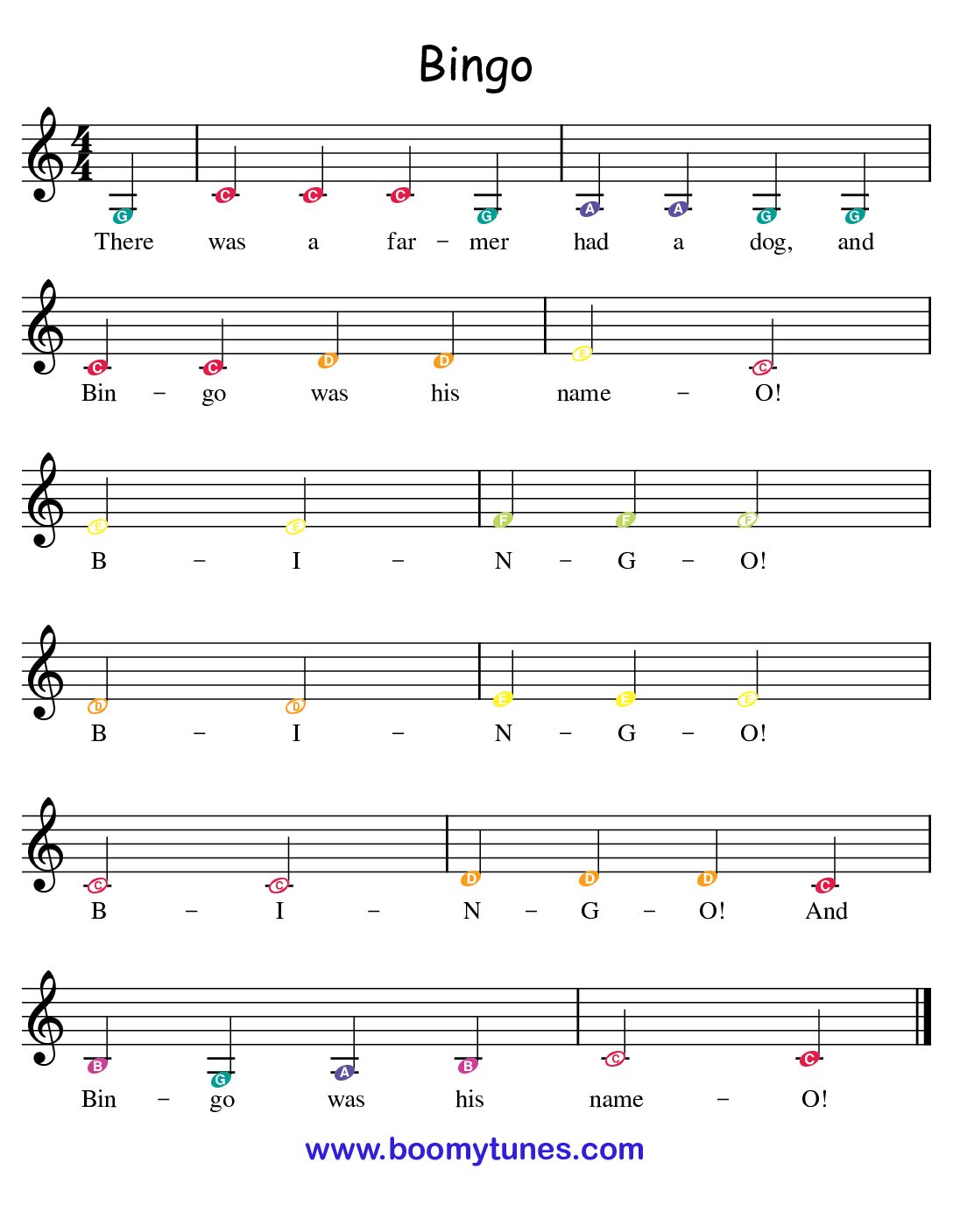 Bingo – SHEET MUSIC