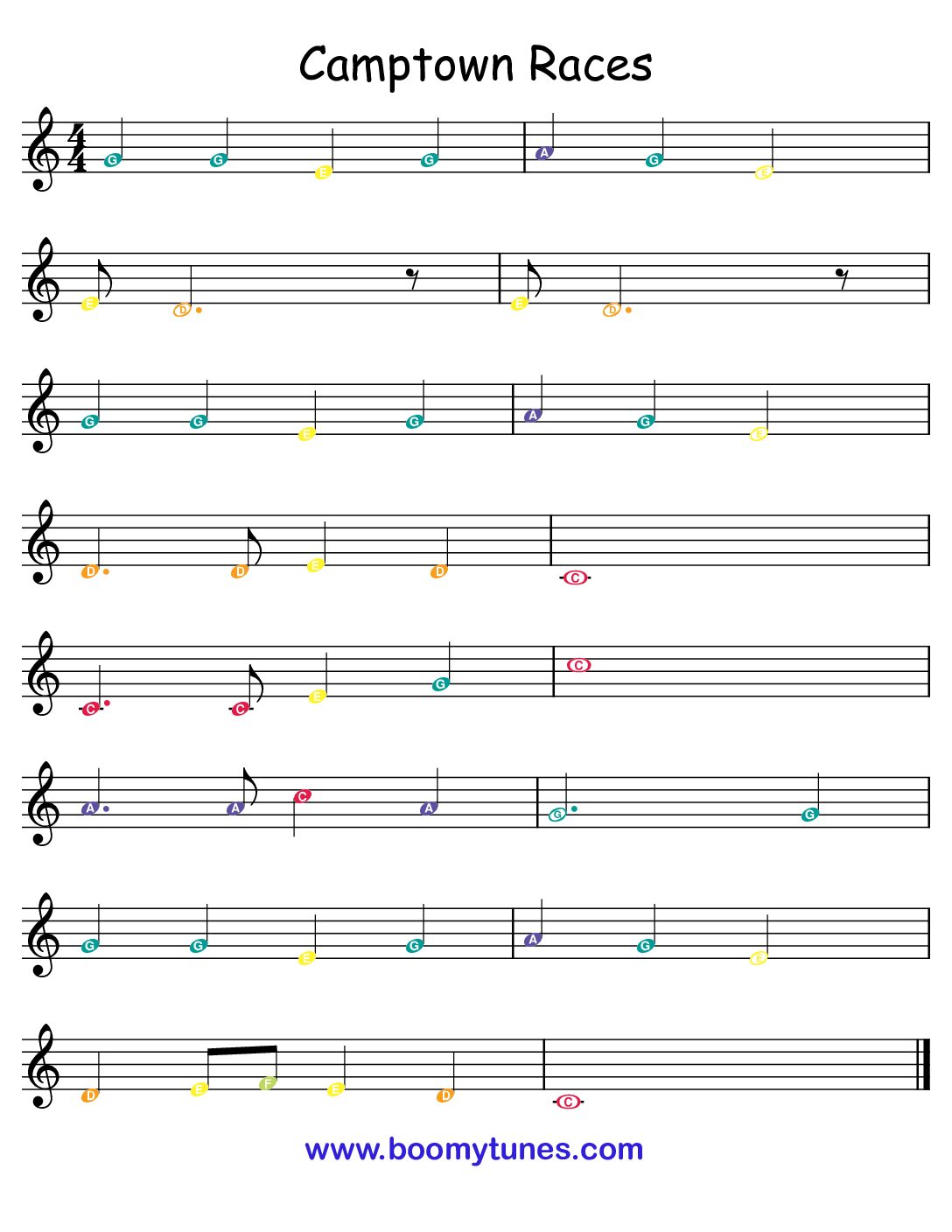 Camptown Races – SHEET MUSIC