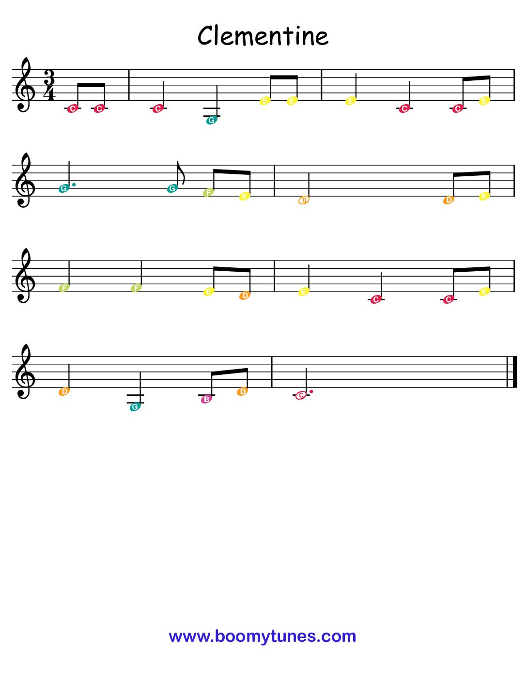 Clementine – SHEET MUSIC