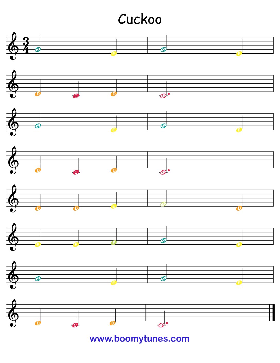 Cuckoo – SHEET MUSIC