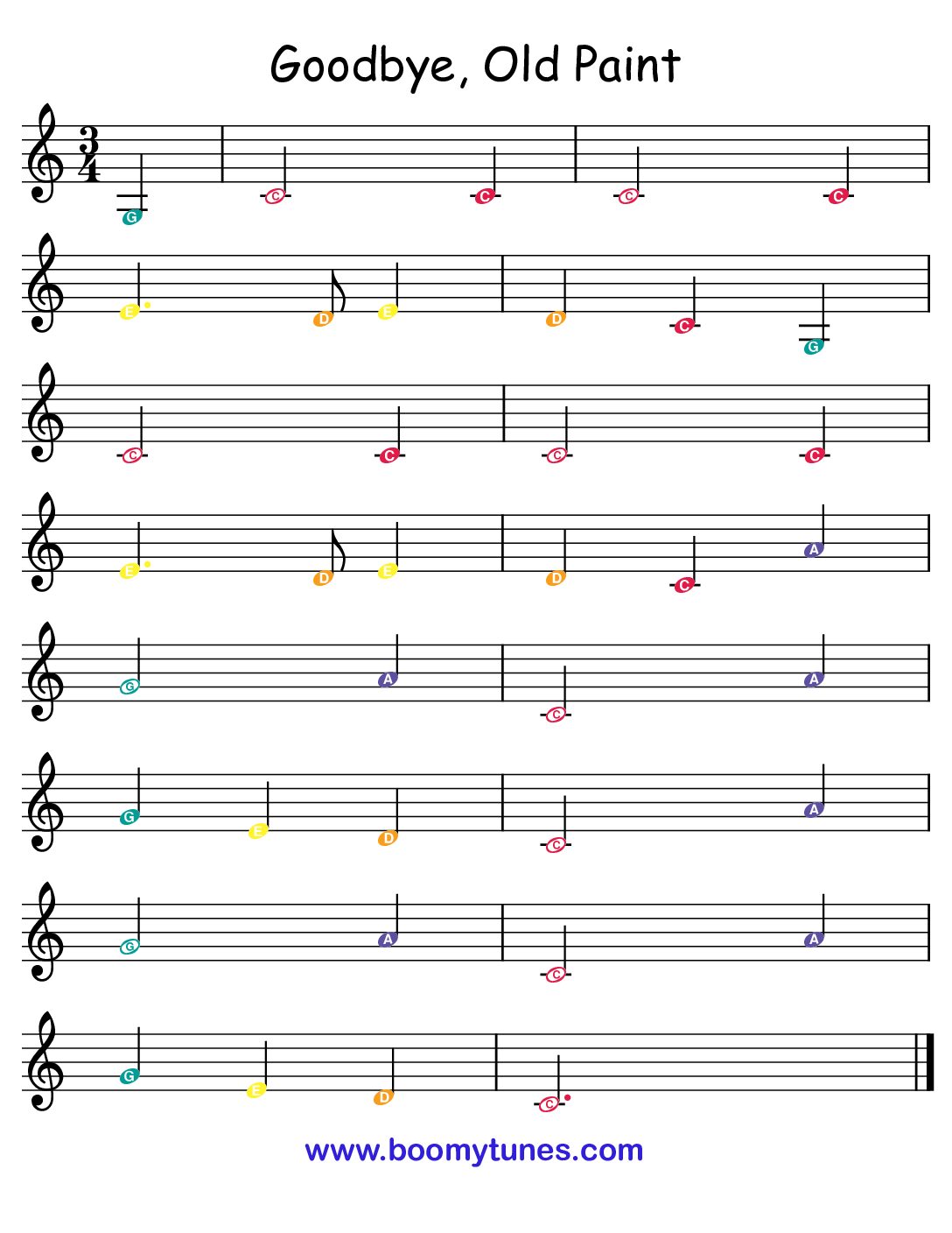 Goodbye, Old Paint – SHEET MUSIC