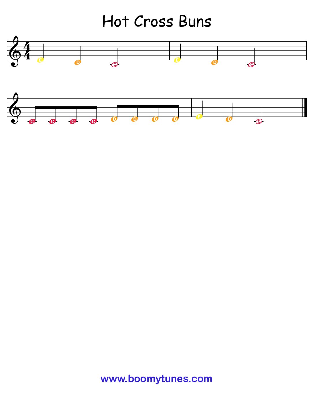 Hot Cross Buns – SHEET MUSIC