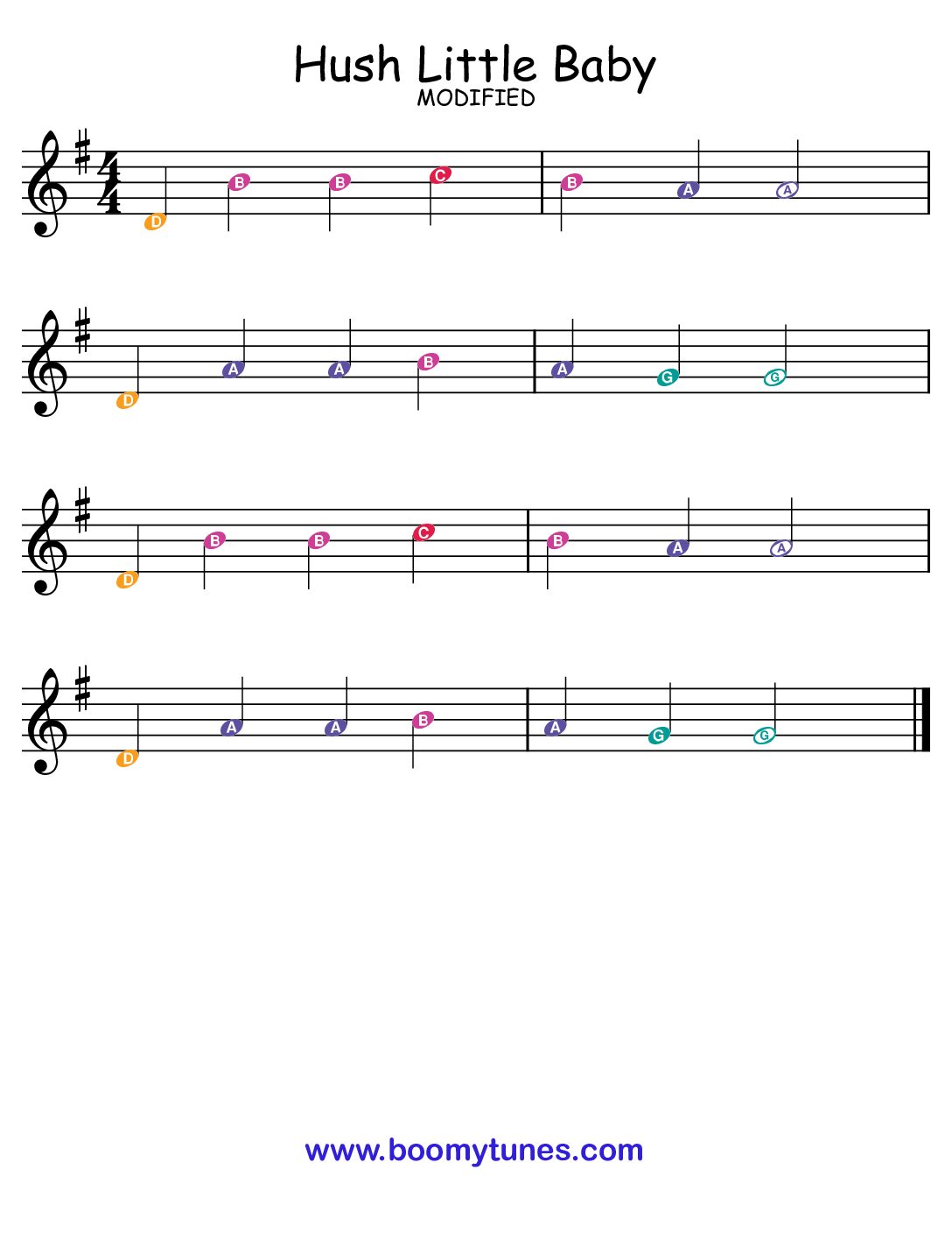 Hush Little Baby – SHEET MUSIC