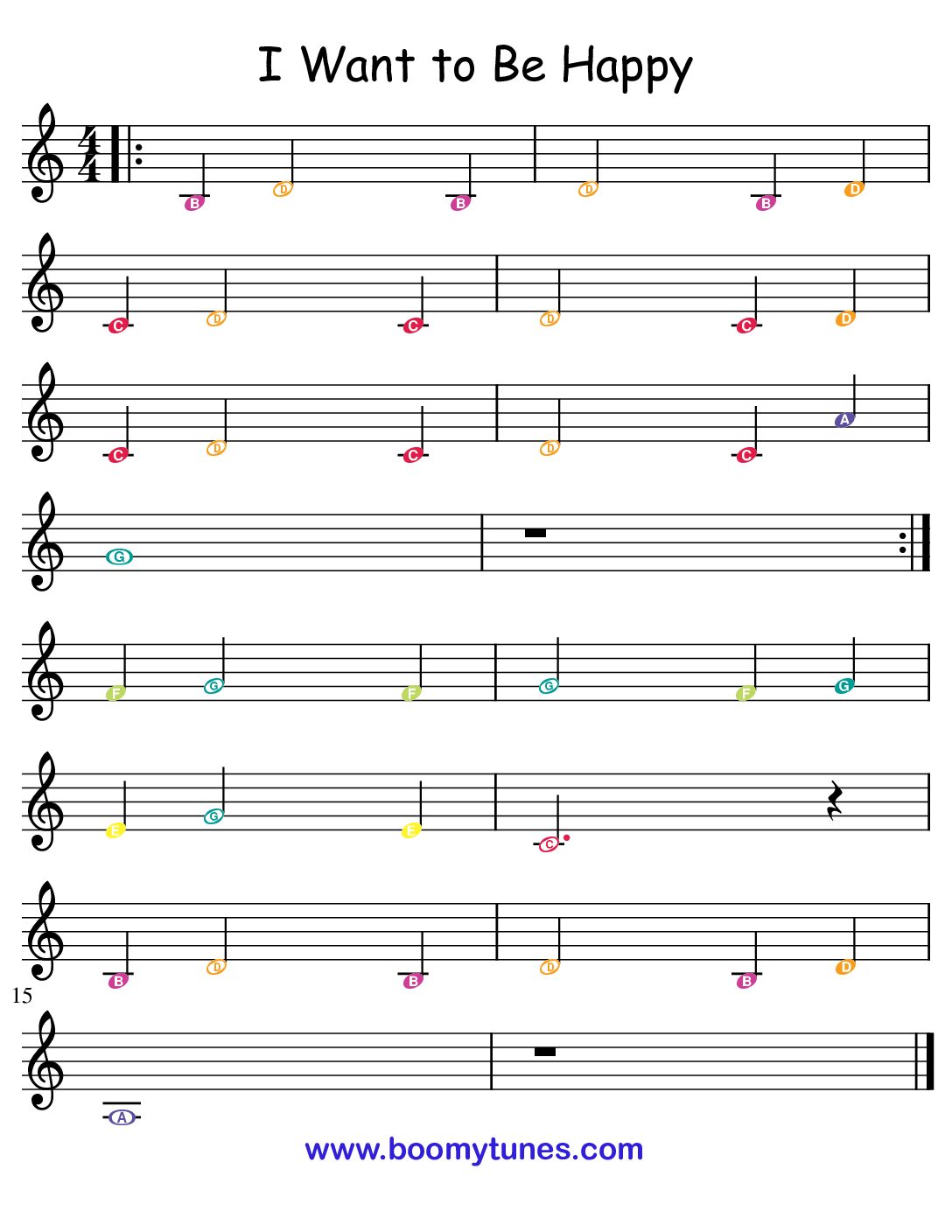 I Want To Be Happy – SHEET MUSIC