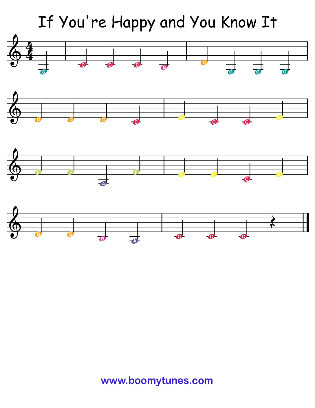 If You’re Happy and You Know It – SHEET MUSIC