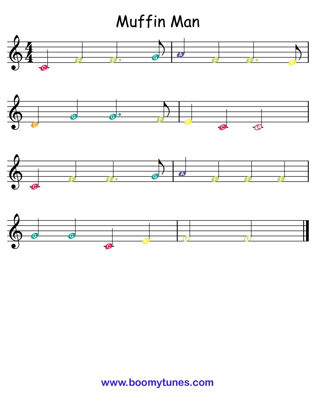 Muffin Man – SHEET MUSIC