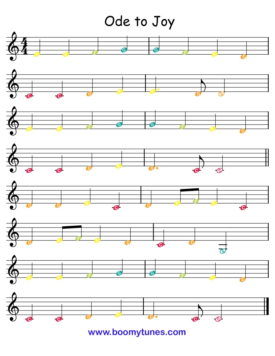 Ode To Joy – SHEET MUSIC