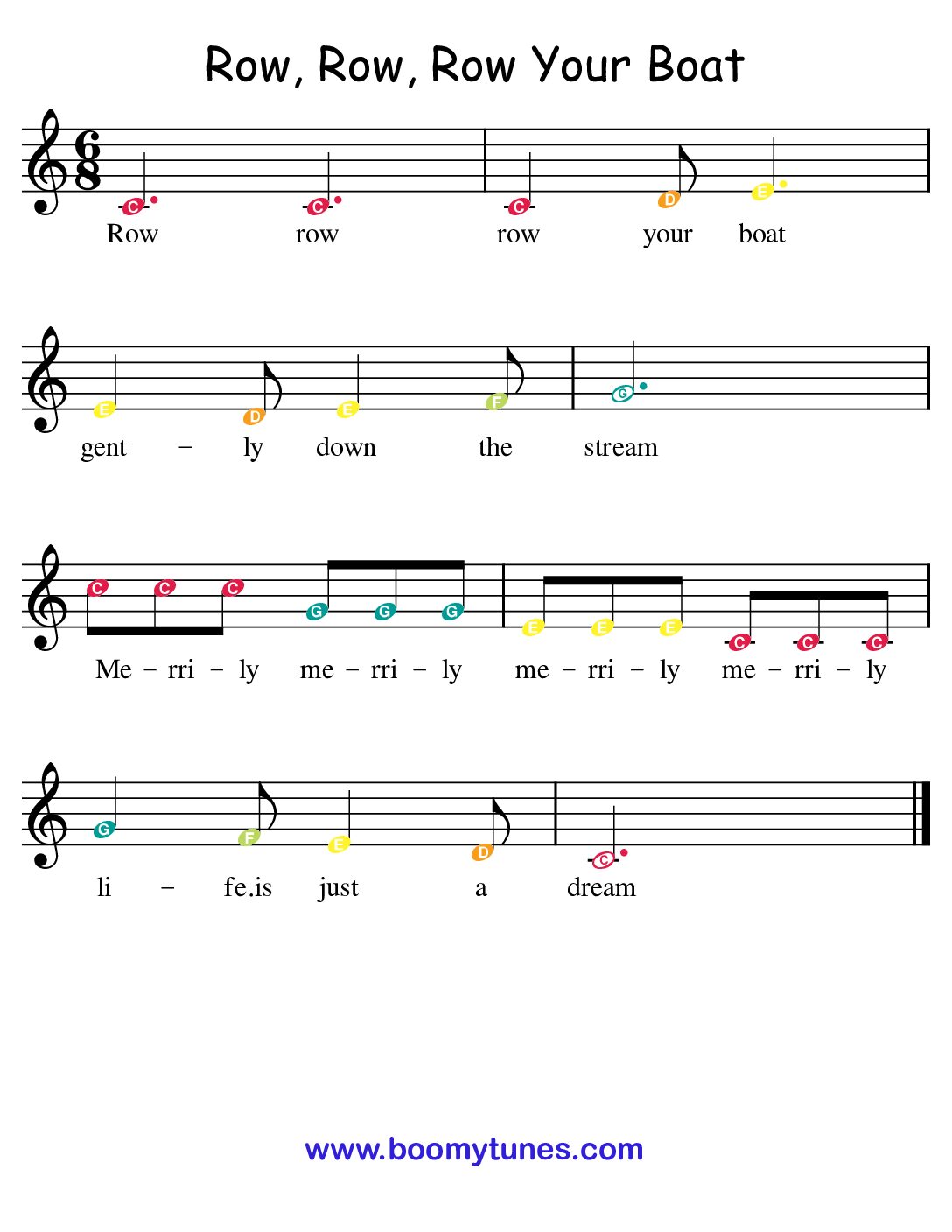 Row, Row, Row Your Boat – SHEET MUSIC
