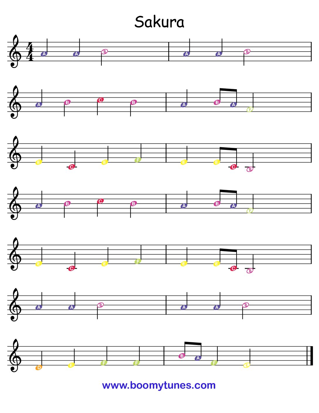 Sakura – SHEET MUSIC