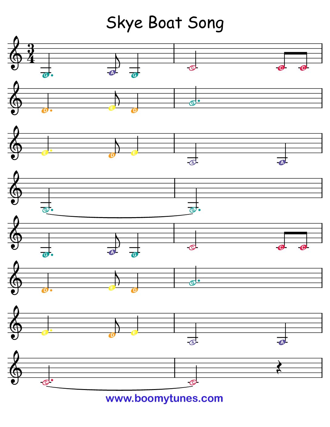 Skye Boat Song – SHEET MUSIC