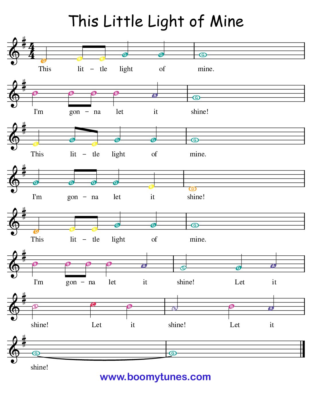 This Little Light of Mine – SHEET MUSIC