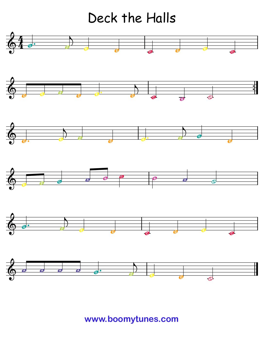 Deck the Halls – SHEET MUSIC