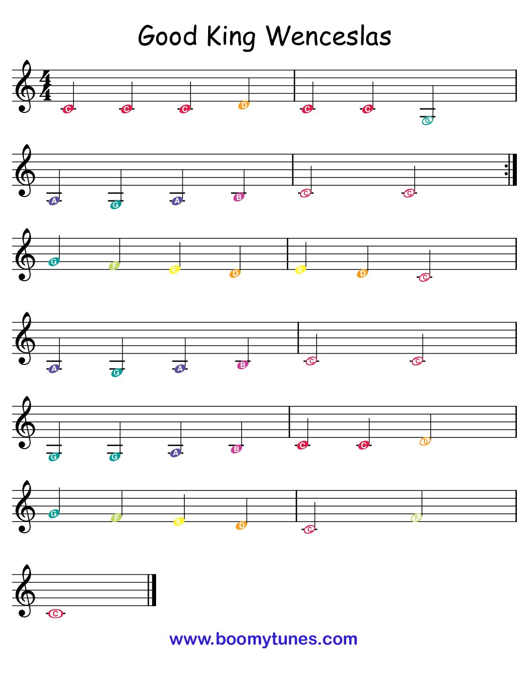 Good King Wenceslas – SHEET MUSIC