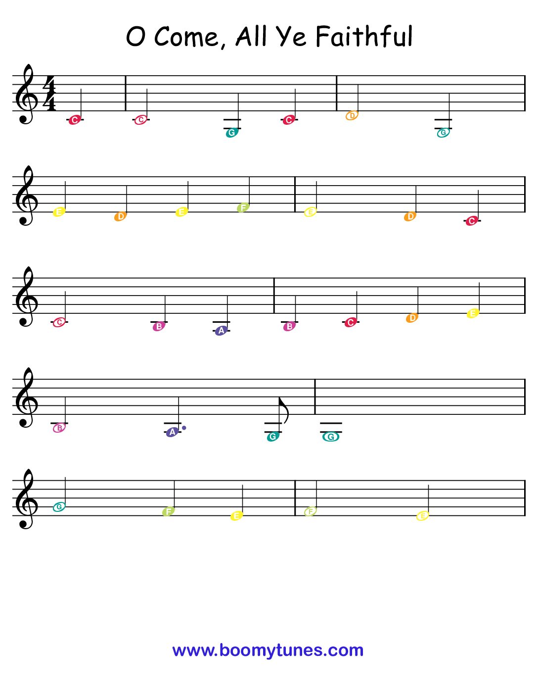 O Come All Ye Faithful – SHEET MUSIC