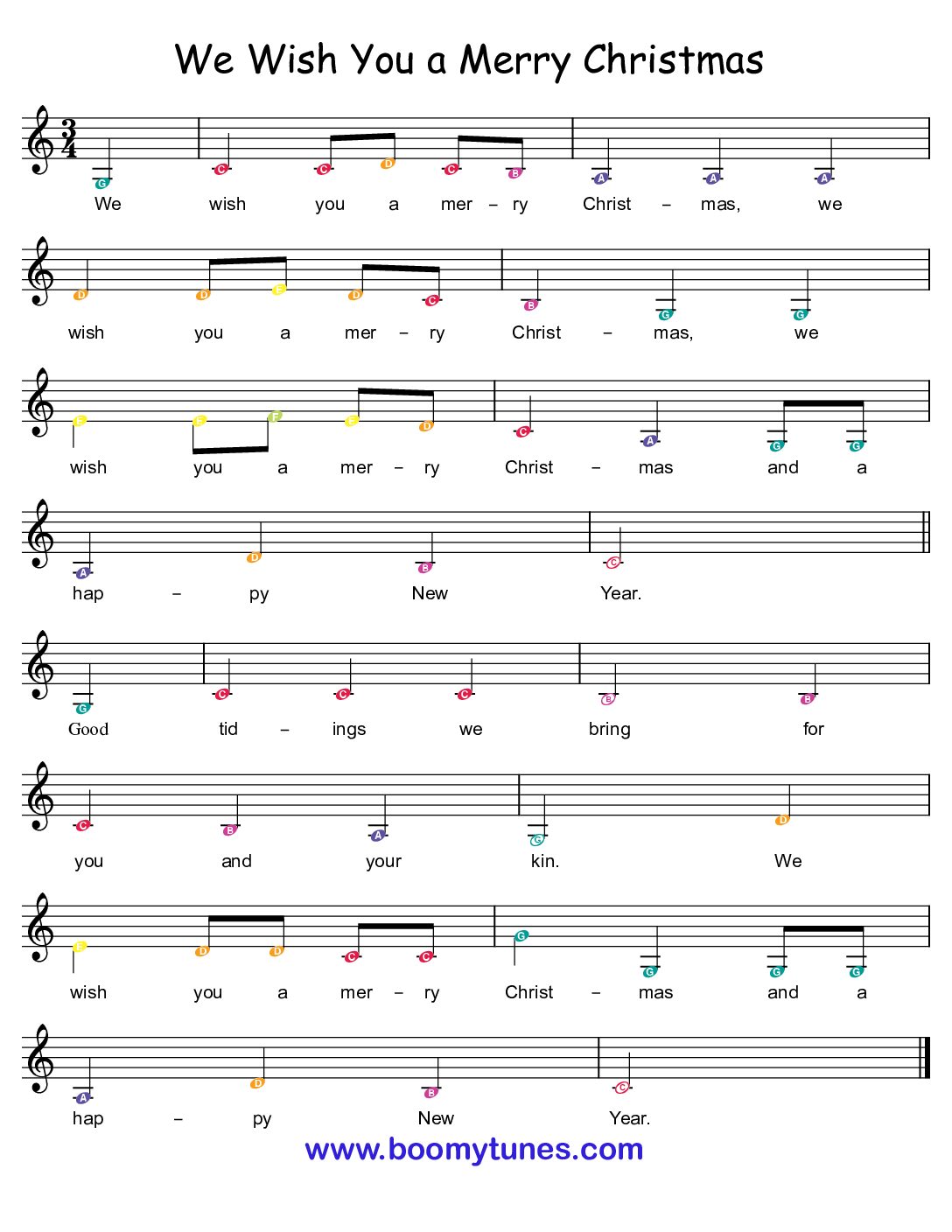 We Wish You a Merry Christmas – SHEET MUSIC